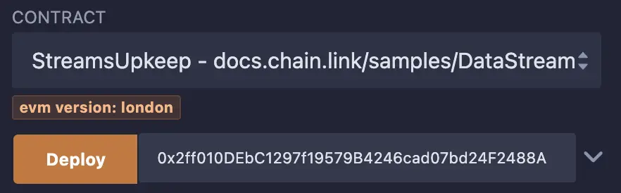 Chainlink Data Streams Remix Deploy Upkeep Contract